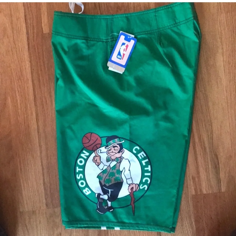 Quiksilver Green Fighting Irish Boardshorts with White Accents